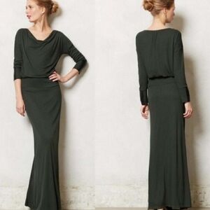 Anthropologie Bordeaux Long Sleeved Dress